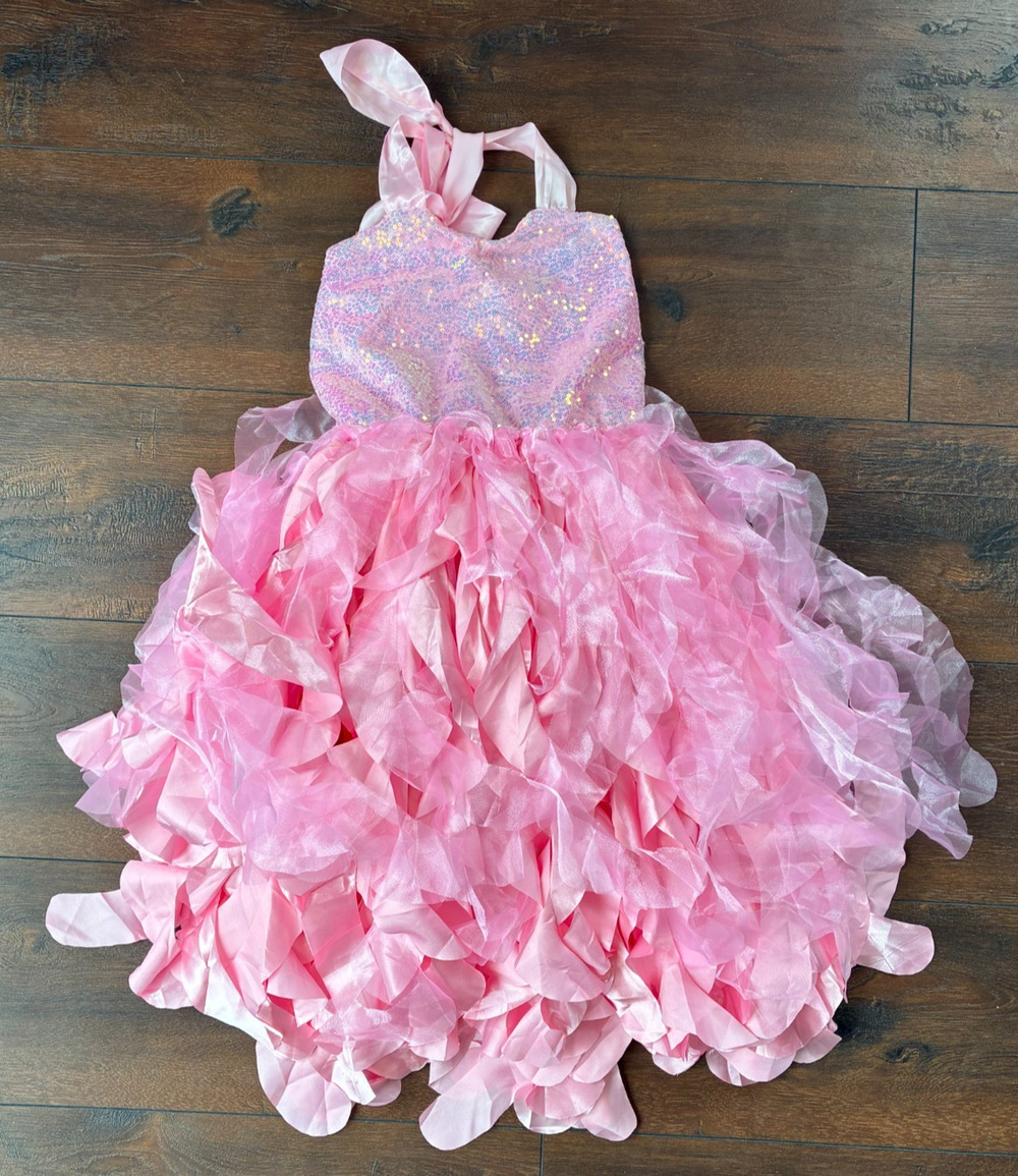 Tutu Dress Girls Pink Sequin Tulle Princess Birthday Party, Size 12T